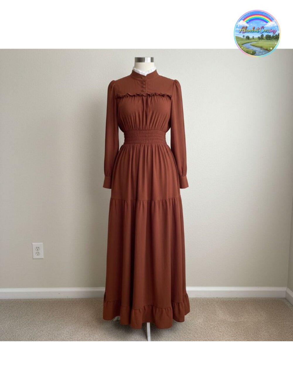 Victorian Edwardian Long Sleeve Maxi Dress Renaissance Costume